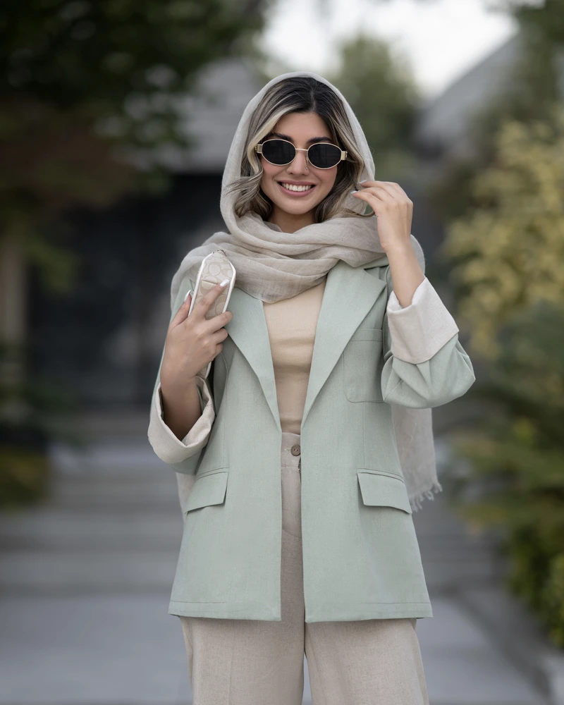 کت لینن ماچا pastel